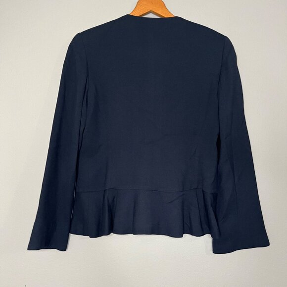 Lafayette 148 NY Blazer Jacket Size‎ 2 Black Wool Blend Work Business Career - Picture 2 of 5